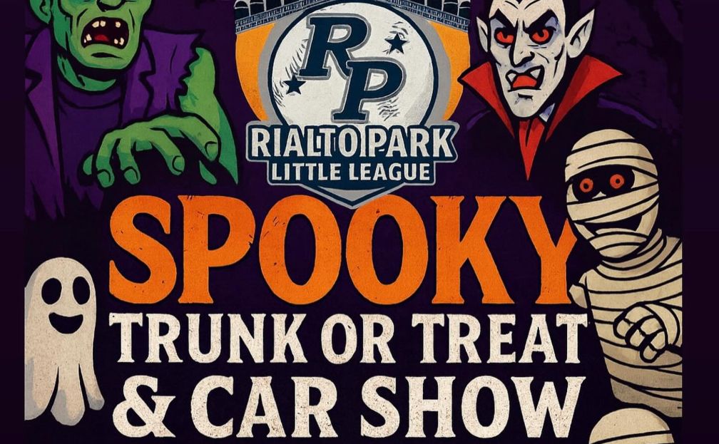 Rialto Park Trunk Or Treat Car Show partial flyer 2025